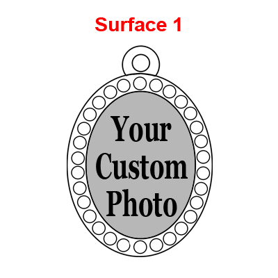 Silver-tone 1 Charm Custom Photo/Logo