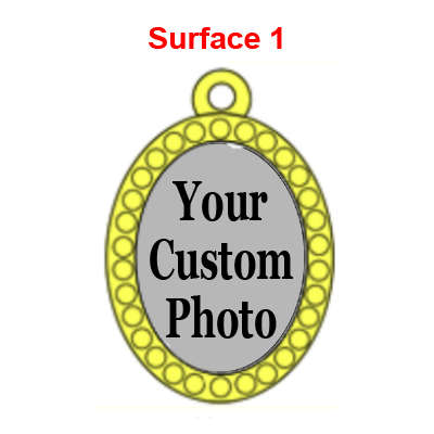 Gold-tone 1 Charm Custom Photo/Logo