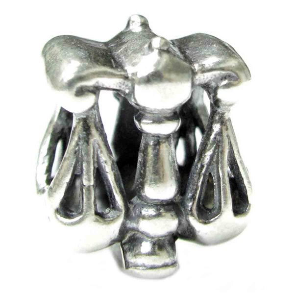 Sterling silver Libra Zodiac Bead for Pandora Troll European Charm Bracelets