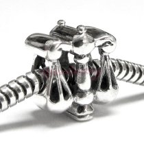 Sterling silver Libra Zodiac Bead for Pandora Troll European Charm Bracelets