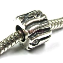 Sterling silver Clear CZ Crystal Bead for Pandora Troll European Charm Bracelets