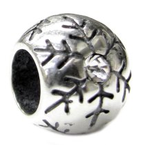 Christmasl Gift Sterling Silver Snowflake Clear Cz Bead For Pandora Troll European Charm Bracelets