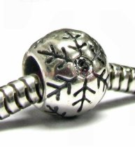 Christmasl Gift Sterling Silver Snowflake Clear Cz Bead For Pandora Troll European Charm Bracelets
