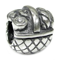 Sterling Silver Chef Picnic Basket Bead for Pandora Troll European Charm Bracelets