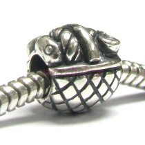 Sterling Silver Chef Picnic Basket Bead for Pandora Troll European Charm Bracelets