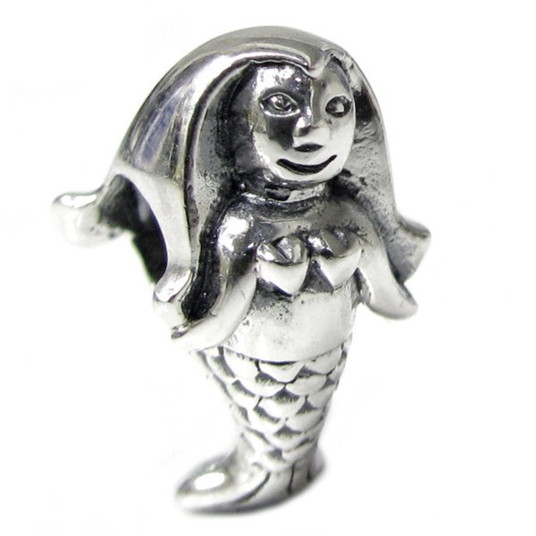 Sterling silver Little Mermaid Bead for Pandora Troll European Charm Bracelets