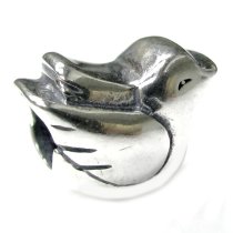 Sterling Silver Dove Bird Peace Bead for Pandora Troll European Charm Bracelets