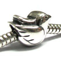 Sterling Silver Dove Bird Peace Bead for Pandora Troll European Charm Bracelets