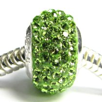 Sterling Silver BIRTHSTONE ROUND Crystal For Pandora Troll European Bead charm August