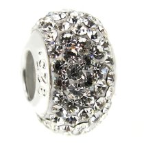 Sterling Silver Birthstone Round Crystal for Pandora Troll European Charm Bracelets April