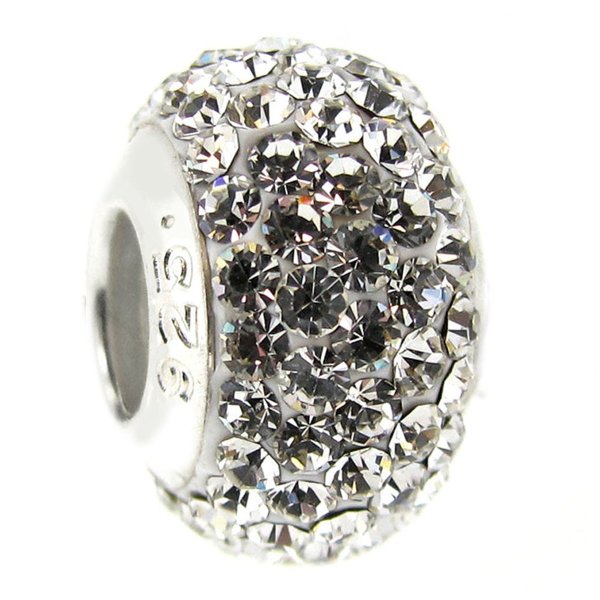 Sterling Silver Birthstone Round Crystal for Pandora Troll European Charm Bracelets April