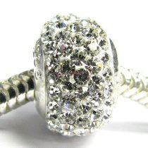Sterling Silver Birthstone Round Crystal for Pandora Troll European Charm Bracelets April
