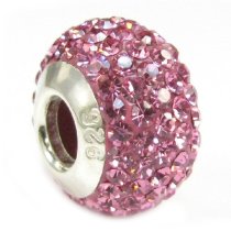 Sterling Silver BIRTHSTONE ROUND Crystals for Pandora Troll European Bead charm Bracelet October
