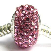 Sterling Silver BIRTHSTONE ROUND Crystals for Pandora Troll European Bead charm Bracelet October