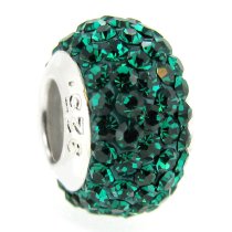 Sterling Silver BIRTHSTONE ROUND Crystal for Pandora Troll European Charm Bracelet May