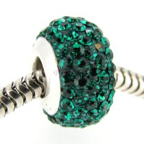 Sterling Silver BIRTHSTONE ROUND Crystal for Pandora Troll European Charm Bracelet May
