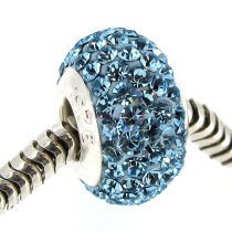 Sterling Silver BIRTHSTONE ROUND Crystal December for European Charm Bracelets
