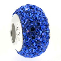 Sterling Silver BIRTHSTONE ROUND Crystals for Pandora Troll European Charm Bracelets September