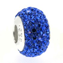 Sterling Silver BIRTHSTONE ROUND Crystals for Pandora Troll European Charm Bracelets September