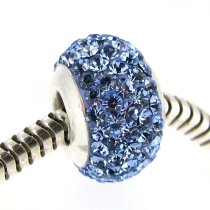 Sterling Silver March BIRTHSTONE ROUND Bead Crystals for Pandora Troll European Charm Bracelets