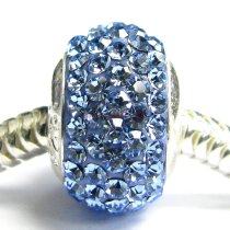 Sterling Silver March BIRTHSTONE ROUND Bead Crystals for Pandora Troll European Charm Bracelets