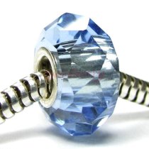 Sterling Silver BIRTHSTONE Crystal Aquamarine European Bead charm March