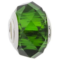 Sterling Silver Birthstone Emerald Crystal for Pandora, Chamilia, Biagi, Troll European Bead charm May
