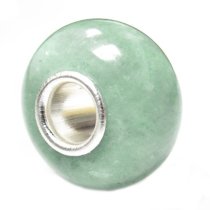 Sterling Silver Genuine Aventurine Stone Bead for European Charm Bracelets