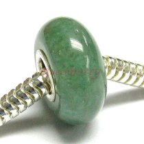 Sterling Silver Genuine Aventurine Stone Bead for European Charm Bracelets