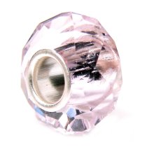 Sterling Silver Birthstone Pink ROSE Crystal European Bead charm October