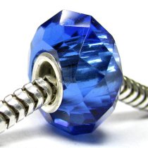 Sterling Silver BIRTHSTONE Crystal Sapphire Blue European Bead charm September