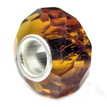 Sterling Silver BIRTHSTONE Crystal Topaz European Bead charm November