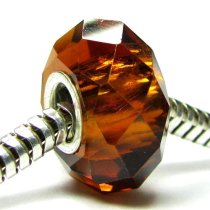 Sterling Silver BIRTHSTONE Crystal Topaz European Bead charm November