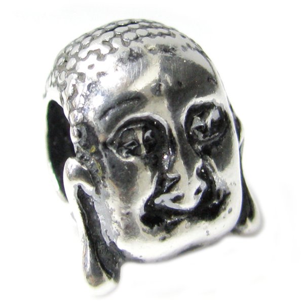 1x Sterling Silver Buddha Sakyamuni Bead for European Charm Bracelets