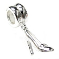 Sterling Silver High Heel Shoe Dangle Bead for European Charm Bracelets