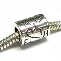 Sterling Silver Faith Flower Tube Bead for European Charm Bracelets