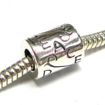 Sterling Silver Peace Flower Tube Bead for European Charm Bracelets