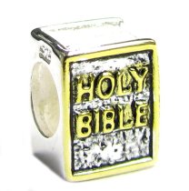 14k gold 925 Sterling Silver HOLY BIBLE Cross Inspirational Bead for Pandora European Bead charm Bracelets