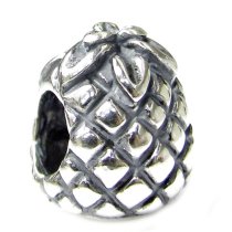 Sterling Silver Fruit Pineapple for European Charm Bracelets