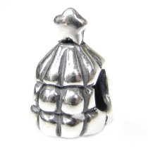 Sterling Silver Christmas Tree Star Bead for European Charm Bracelets