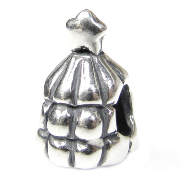 Sterling Silver Christmas Tree Star Bead for European Charm Bracelets