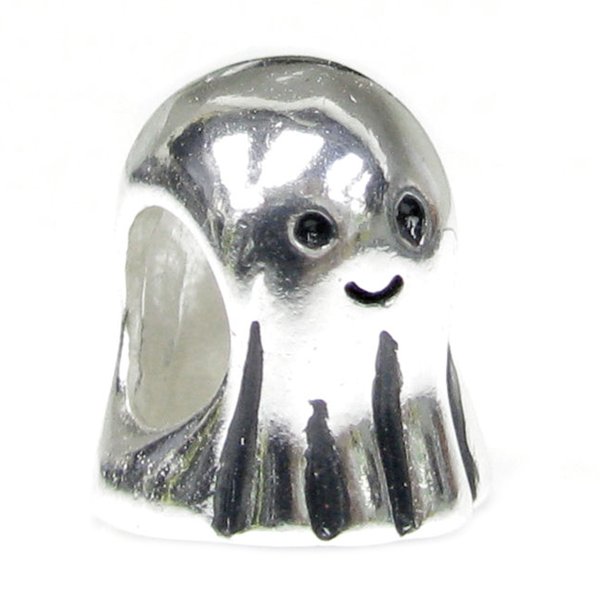 Sterling Silver Cute Lovely Spirit Ghost Halloween Bead for European Charm Bracelets 10mm