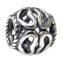 Sterling Silver Heart Flower Bead for European Charm Bracelets