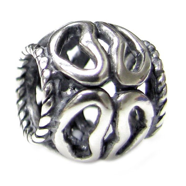 Sterling Silver Heart Flower Bead for European Charm Bracelets