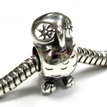 Sterling Silver OWL BIRD for European Charm Bracelets