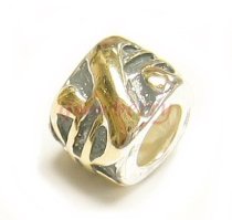 14k gold 925 Sterling Silver DOLLAR SIGN LOGO Bead for European Charm Bracelets