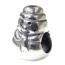 Sterling Silver Christmas SNOWMAN for European Charm Bracelets