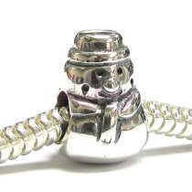 Sterling Silver Christmas SNOWMAN for European Charm Bracelets