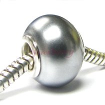 Sterling Silver Lt. Grey Pearl Bead for European Charm Bracelets