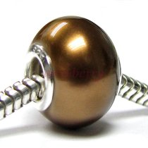Sterling Silver Bronze PEARL Bead for European Charm Bracelets